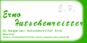 erno hutschenreitter business card